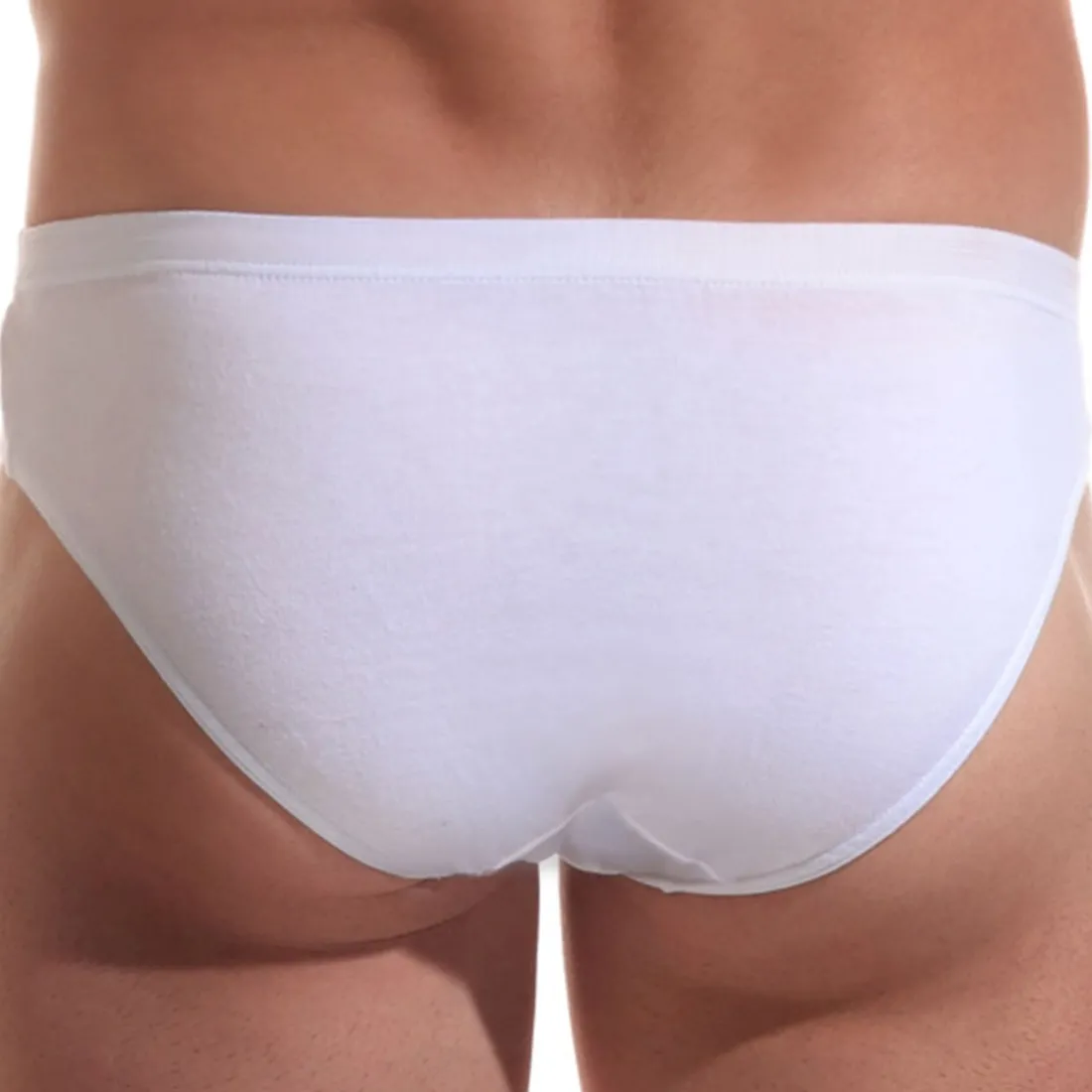 Slip blanc ceinture élastiquée en coton