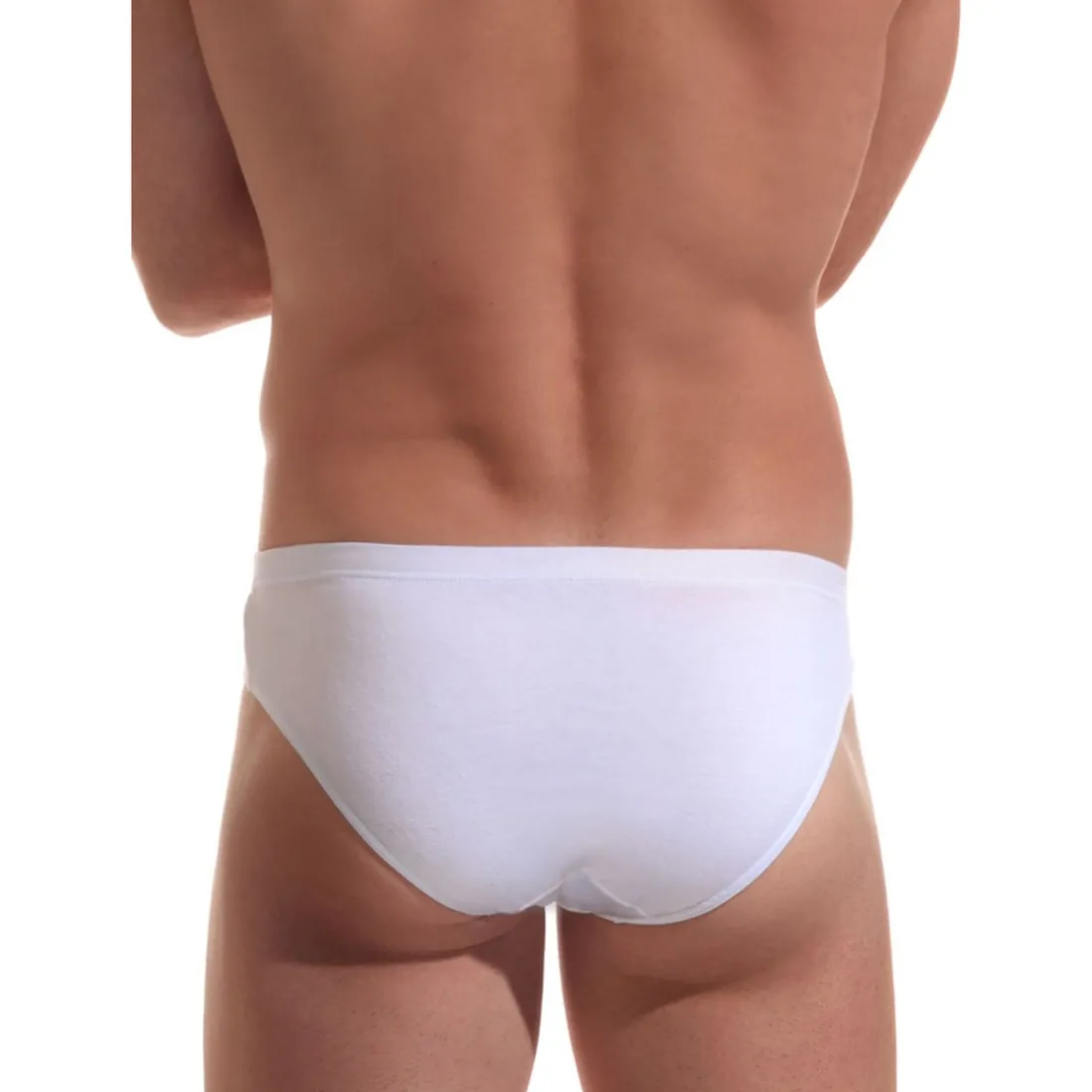 Slip blanc ceinture élastiquée en coton