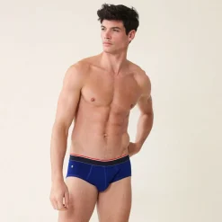 Slip bleu indigo en coton
