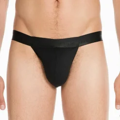Slip échancré homme en coton et modal noir