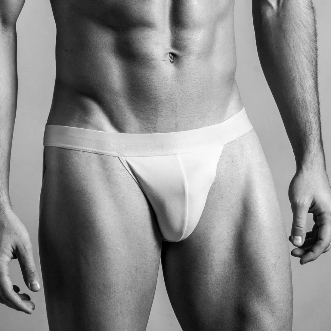 Slip échancré homme en coton et modal blanc