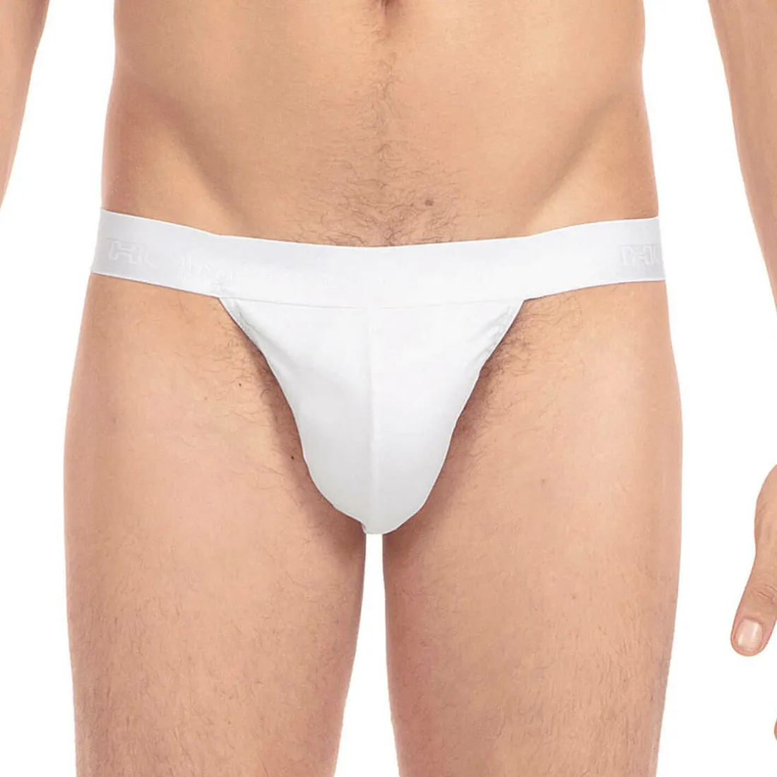 Slip échancré homme en coton et modal blanc