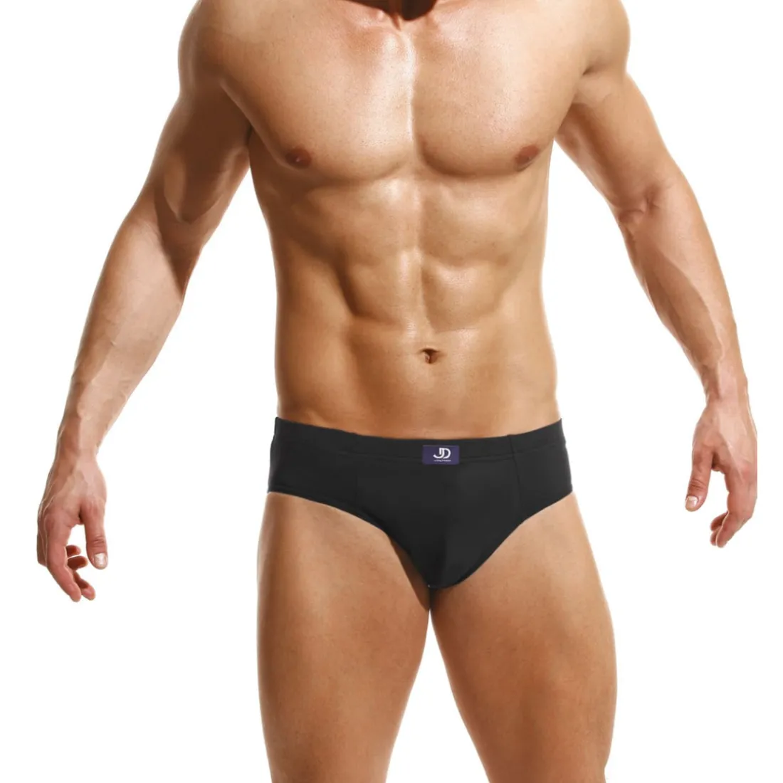Slip noir Ceinture élastiqué en coton