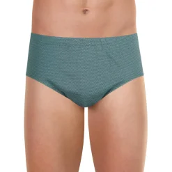 Slip taille haute fermé homme Motifs Eminence vert en coton