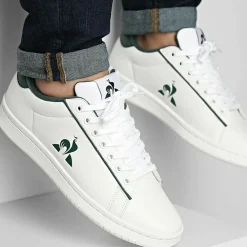 Sneakers blanc COURT CLEAN optical en cuir