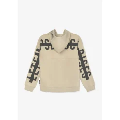 Sweat à capuche garçon Harborbo beige sable marron en coton