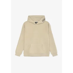 Sweat à capuche garçon Harborbo beige sable marron en coton