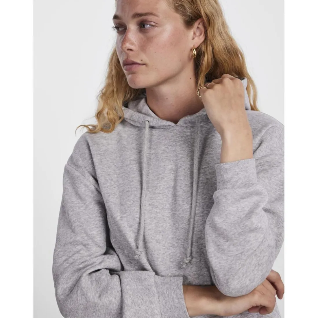 Sweat à capuche gris en coton Eden