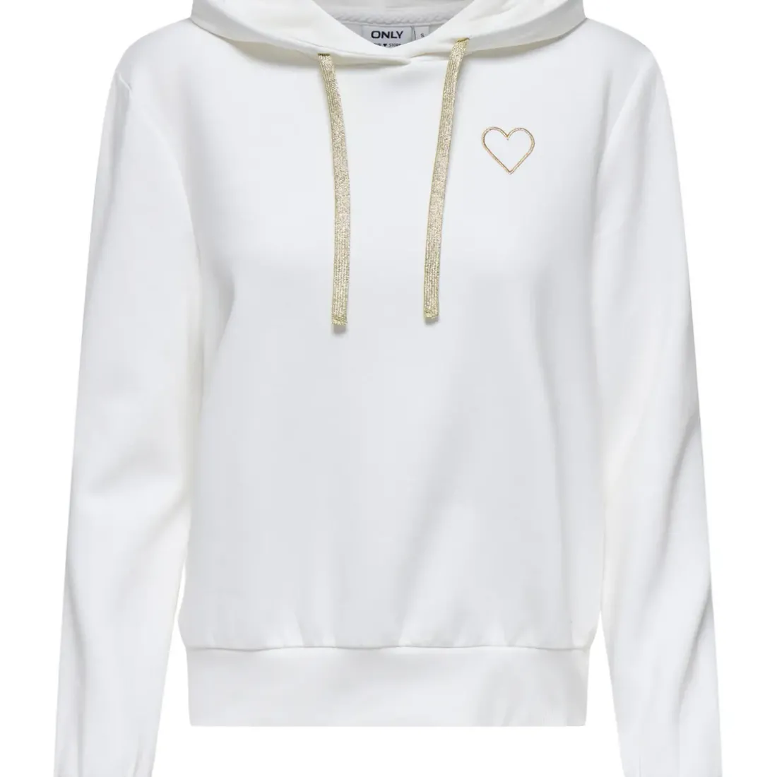 Sweat à capuche Noli - Blanc cassé/ Coeur doré en coton Opal