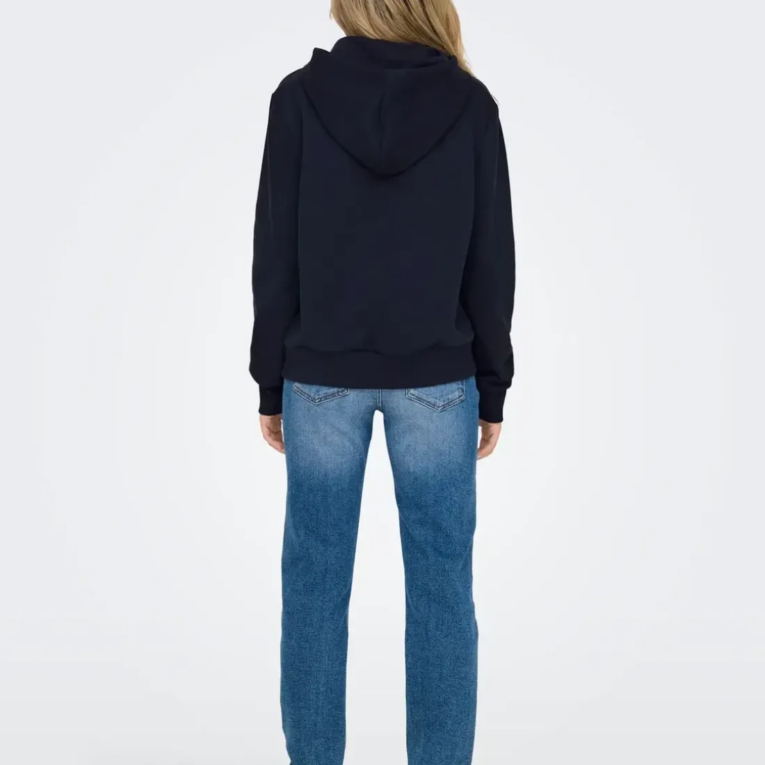 Sweat à capuche Noli - Bleu Minuit/ Coeur rose gold en coton Maia