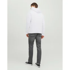 Sweat à capuche Relaxed Fit Manches courtes Blanc en coton
