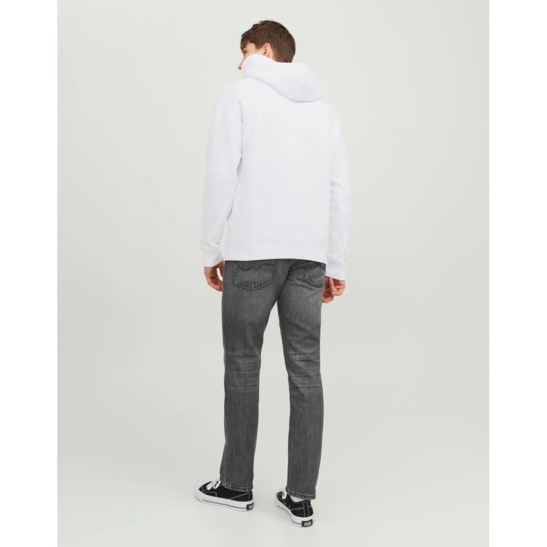 Sweat à capuche Relaxed Fit Manches courtes Blanc en coton