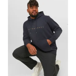 Sweat à capuche Relaxed Fit Manches courtes Bleu Marine