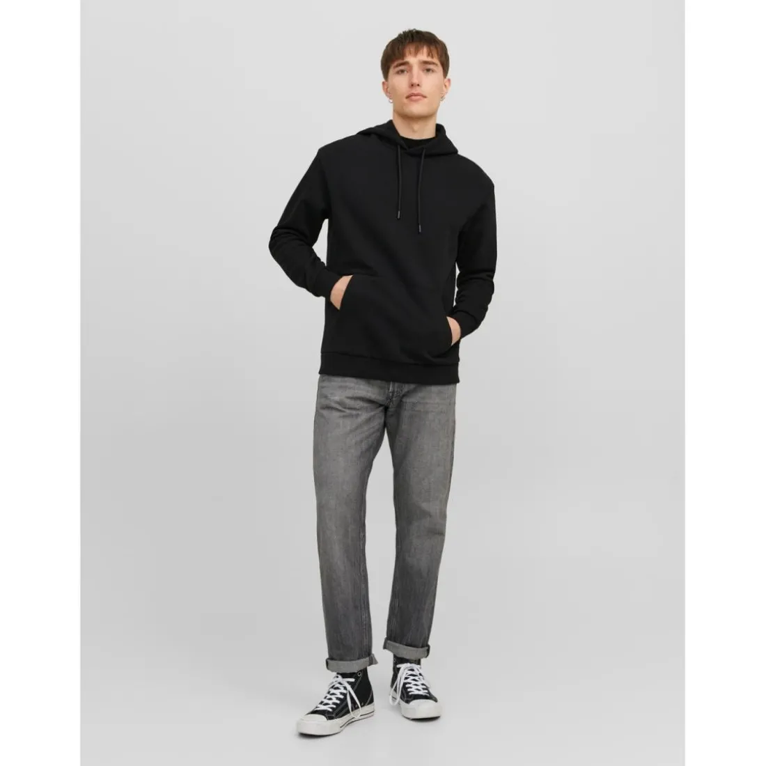 Sweat à capuche Relaxed Fit Manches longues Noir Oliver