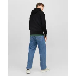Sweat à capuche Relaxed Fit Manches longues Noir en coton Ellis