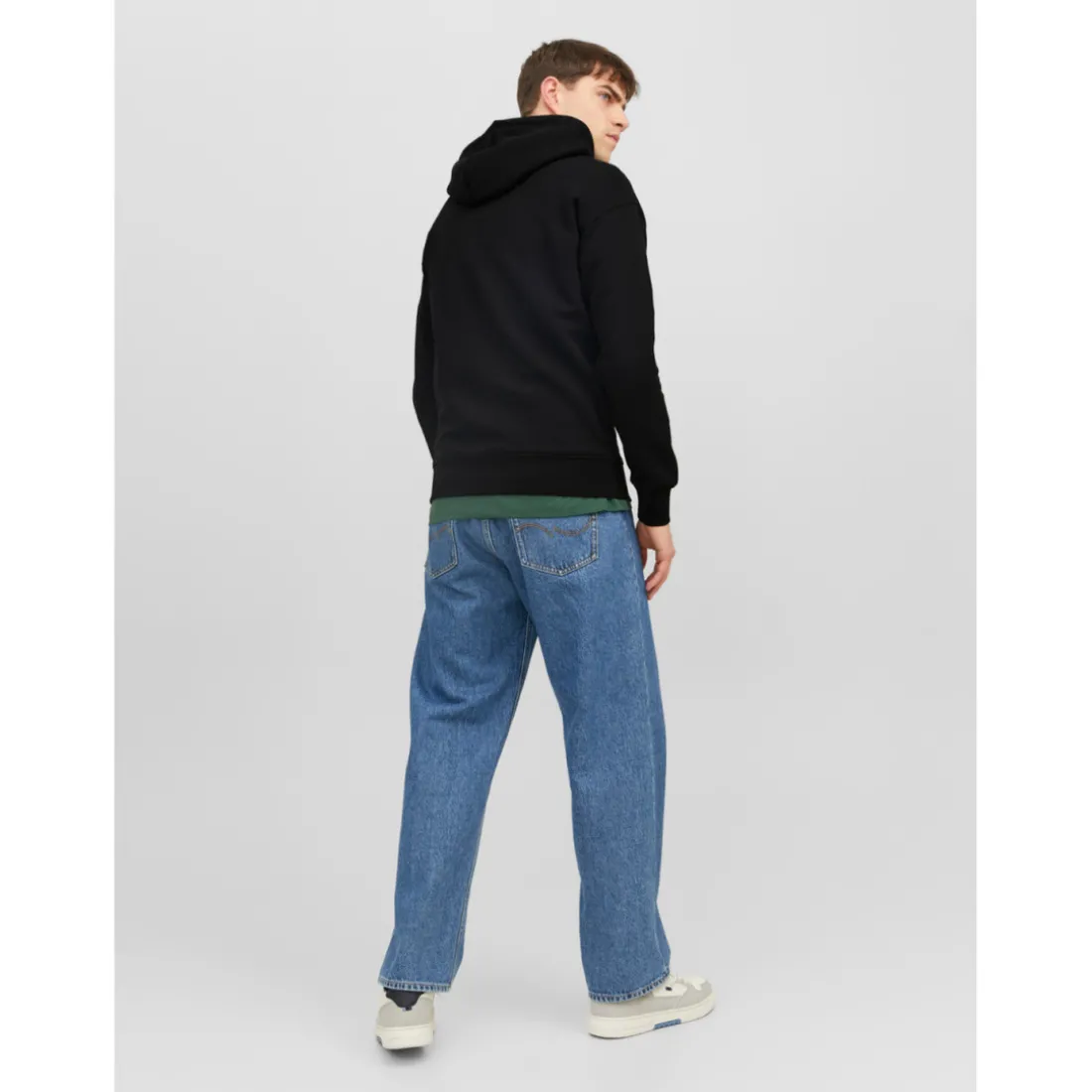 Sweat à capuche Relaxed Fit Manches longues Noir en coton Ellis