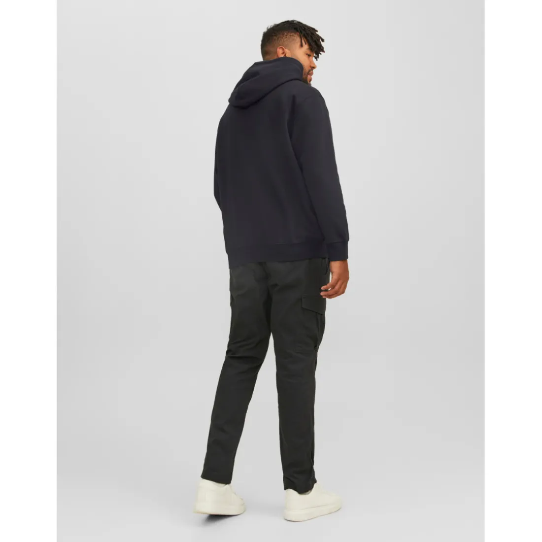 Sweat à capuche Relaxed Fit Manches courtes Noir