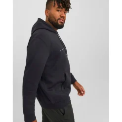 Sweat à capuche Relaxed Fit Manches courtes Noir