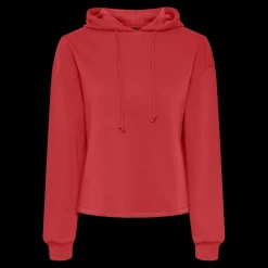 Sweat à capuche rouge en coton Sia