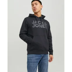 Sweat à capuche Standard Fit Manches longues Noir John