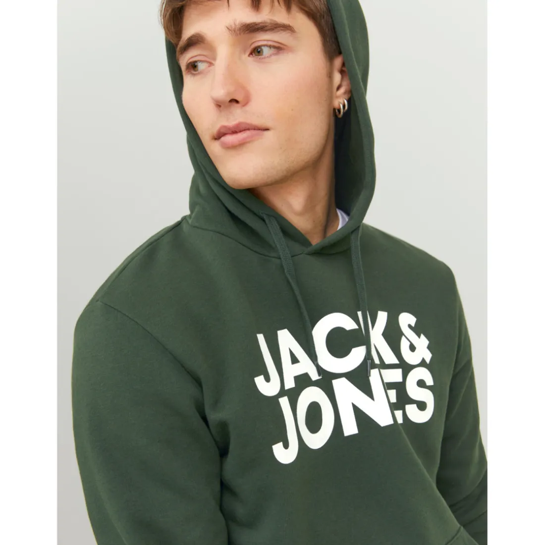 Sweat à capuche Standard Fit Manches longues Vert foncé Remy