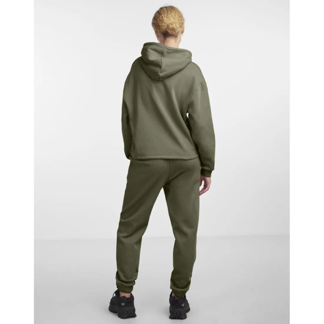 Sweat à capuche vert en coton Léa