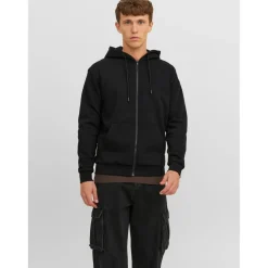 Sweat à capuche zippé Relaxed Fit Manches longues Noir Sean