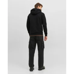 Sweat à capuche zippé Relaxed Fit Manches longues Noir Sean