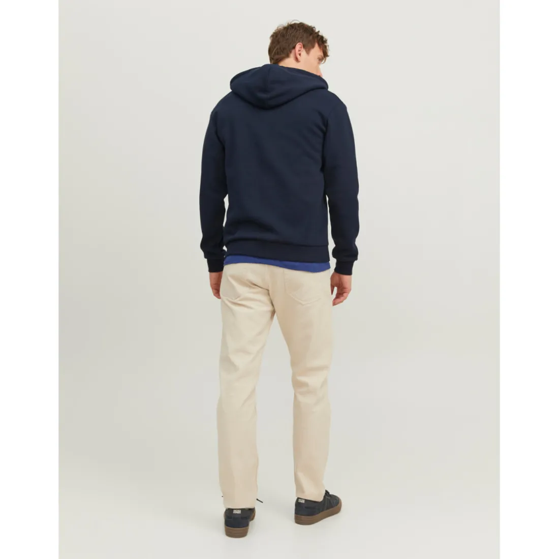 Sweat à capuche zippé Relaxed Fit Manches longues Bleu Marine Gus