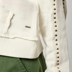 Sweat à capuche zippé VITRA blanc en coton