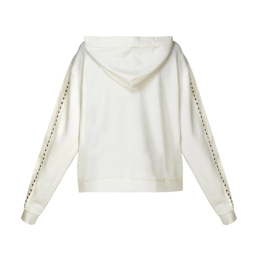 Sweat à capuche zippé VITRA blanc en coton