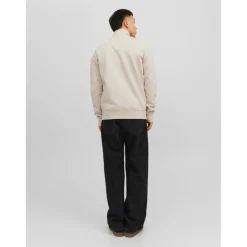 Sweat à col roulé Relaxed Fit Col haut Manches longues Gris Clair en coton