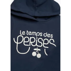 Sweat fille, à capuche Celiagi en coton bleu marine