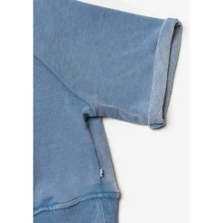 Sweat fille, court Daminagi bleu en coton