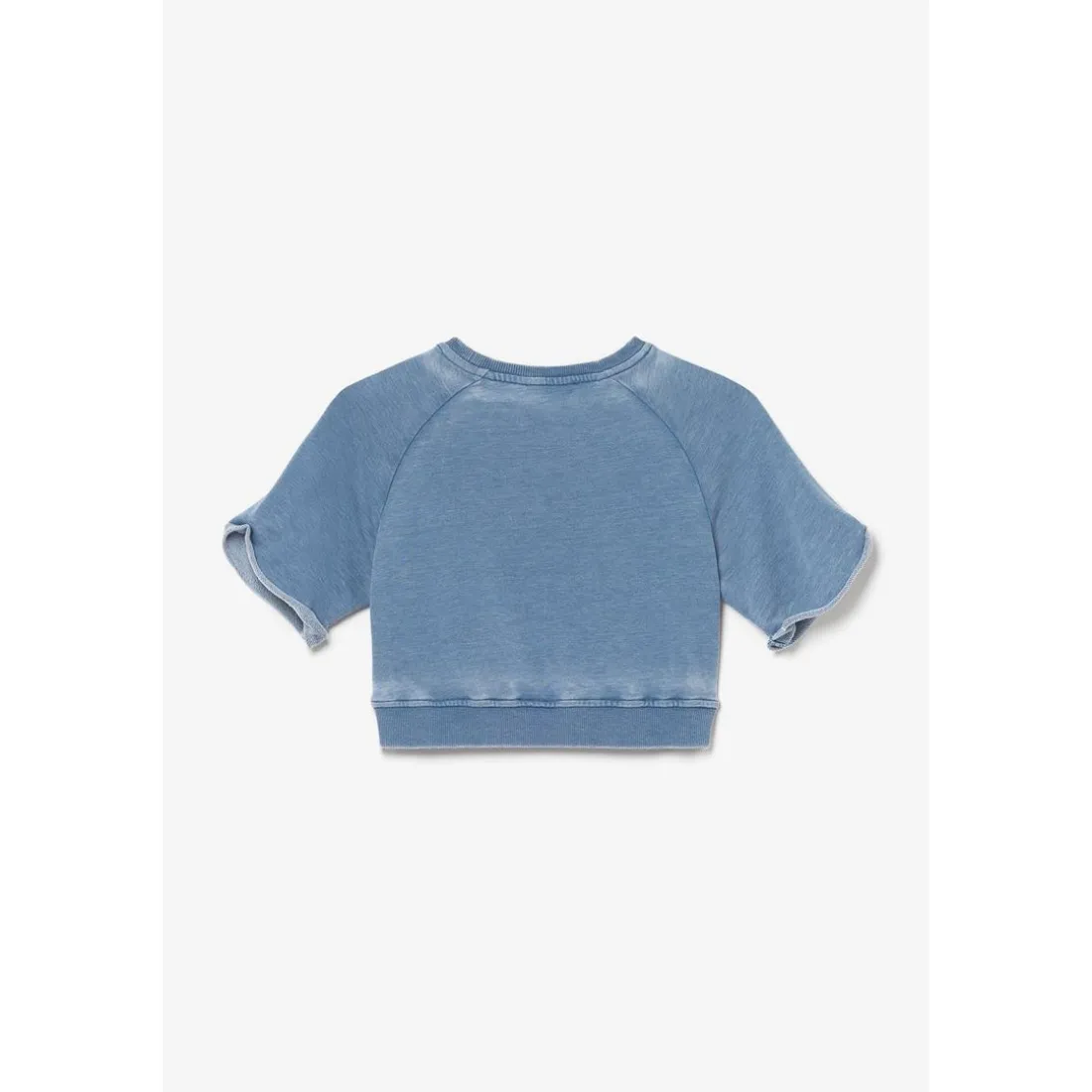 Sweat fille, court Daminagi bleu en coton