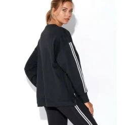 Sweat fitness manches longues zips devant femme - Noir en coton