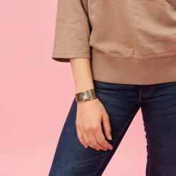 Sweat manches longues coutures femme - Vert marron clair en viscose