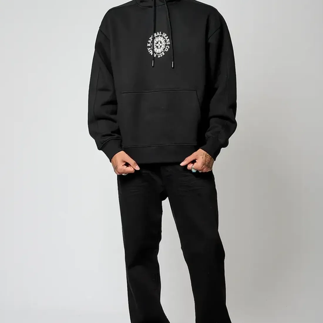 Sweat Non Zippe en coton TAZIK Black noir