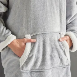 Sweat Plaid Polaire en Polyester 70 x 87 BIEN AU CHAUD Acier