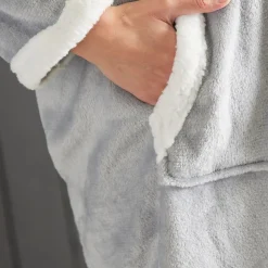 Sweat Plaid Polaire en Polyester 70 x 87 BIEN AU CHAUD Acier
