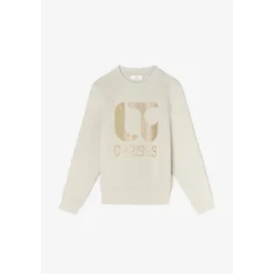 Sweat-Shirt à monogramme brillant PAOLO gris en coton Yule