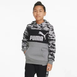 Sweatshirt à motif camouflage en coton ESS+ CAMO gris