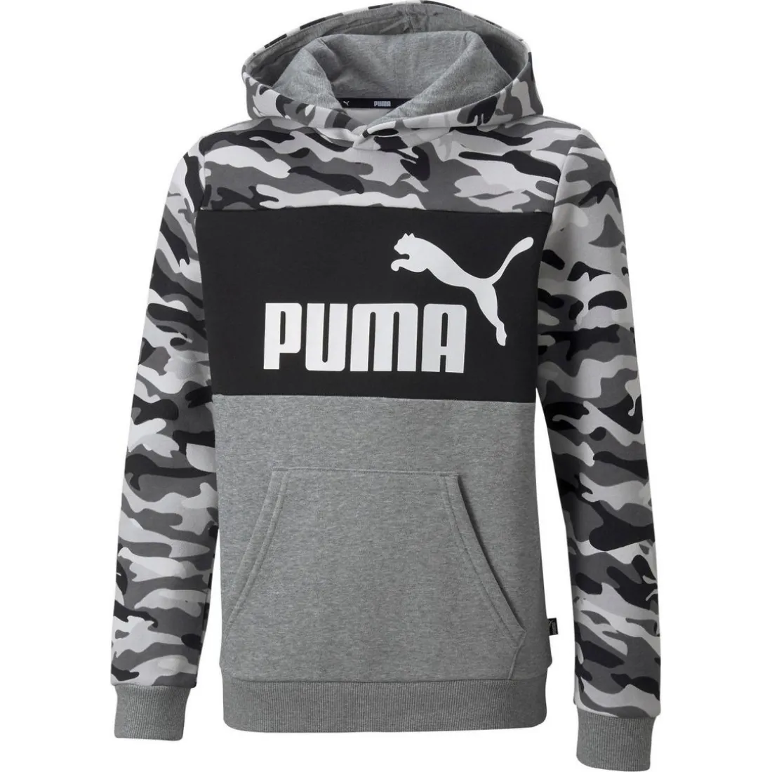 Sweatshirt à motif camouflage en coton ESS+ CAMO gris
