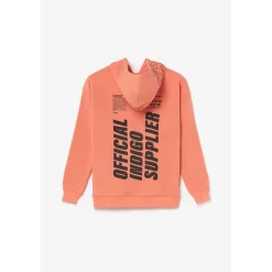 Sweat-Shirt capuche garçon HISABO orange en coton
