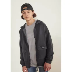 Sweat-Shirt capuche garçon BATIBO gris Ian en coton