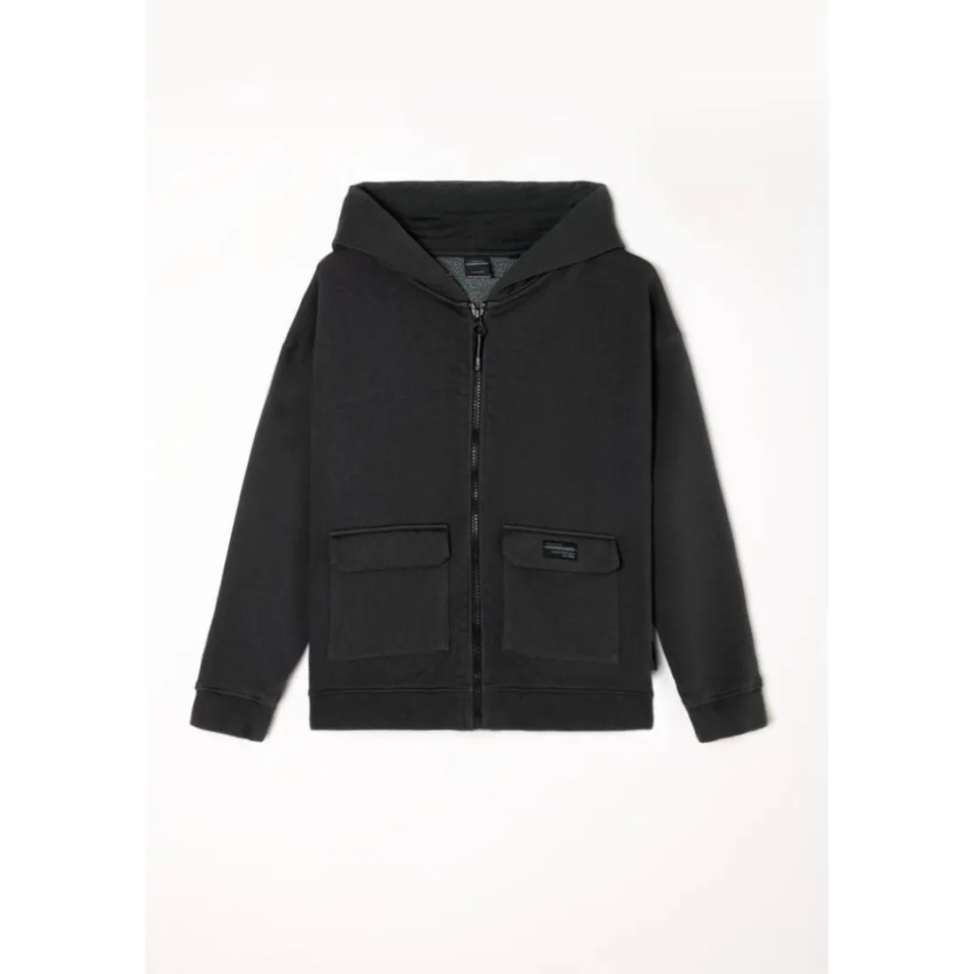 Sweat-Shirt capuche garçon BATIBO gris Orin en coton