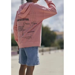 Sweat-Shirt capuche garçon ANIBO saumon