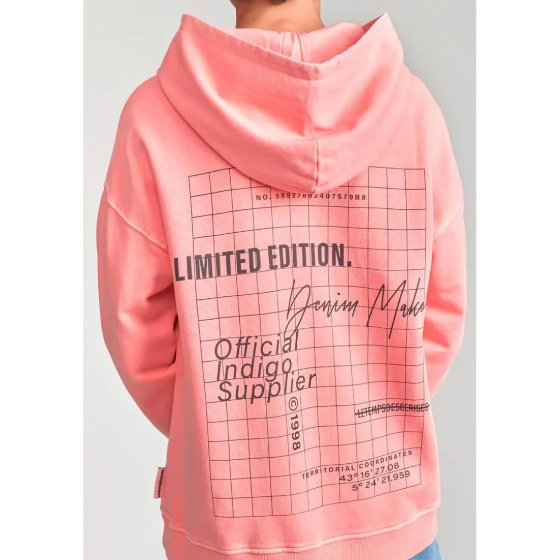 Sweat-Shirt capuche garçon ANIBO saumon