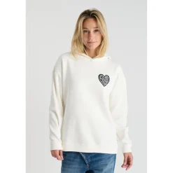 Sweat-Shirt capuche SAMIGI beige June en coton