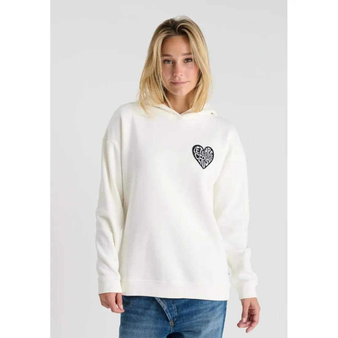 Sweat-Shirt capuche SAMIGI beige June en coton